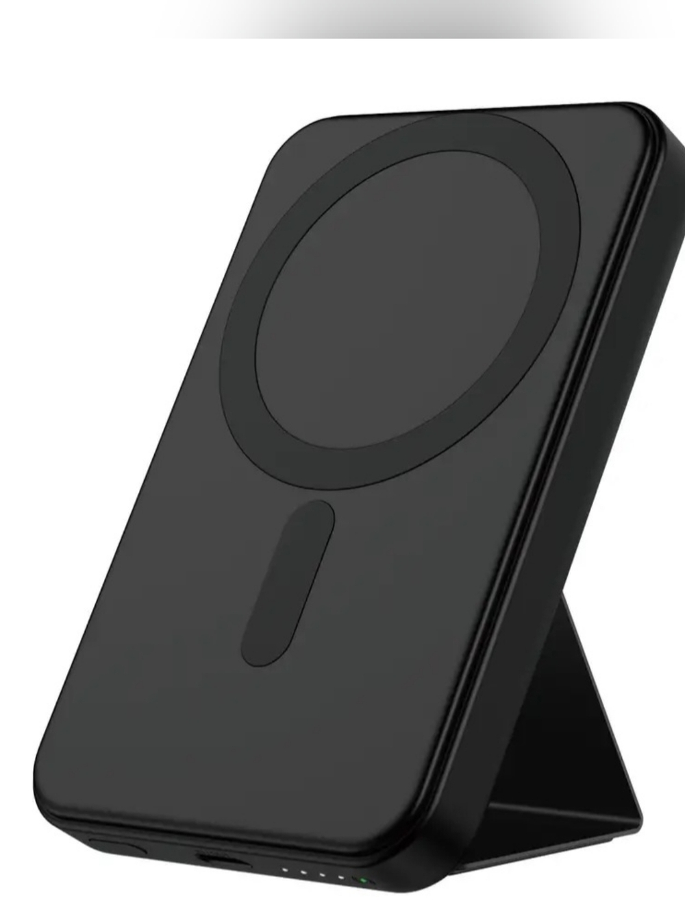 Magnetic Wireless Charging Power Bank With Stand - Black